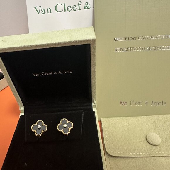 💎Van Cleef & Arpels 18k gold black earrings - Picture 9 of 9